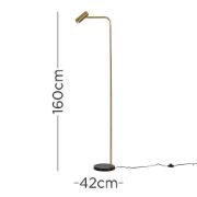 Picture of Cool Grey and Gold Metal Floor Lamp with Marble Base Living Room LED Lighting