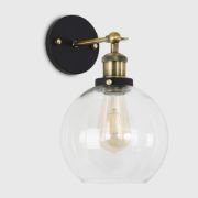 Picture of Glass Globe Wall Light Fitting Metal Industrial Design Vintage Light LED Bulb