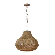 Picture of Scandi Style Large Natural Pendant Ceiling Light Fixture with Vintage LED Bulb