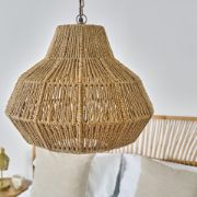 Picture of Scandi Style Large Natural Pendant Ceiling Light Fixture with Vintage LED Bulb