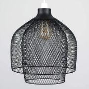 Picture of Matt Black Mesh Lampshade Ceiling Light Shade Pendant Living Room Lighting LED