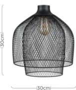 Picture of Matt Black Mesh Lampshade Ceiling Light Shade Pendant Living Room Lighting LED