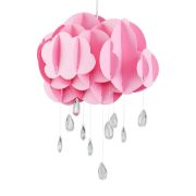 Picture of Pink Cloud Pendant Ceiling Light Shade: Easy Fit Lampshade for Bedroom or Nursery, with Jewel Accents