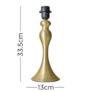 Picture of Matt Gold Metal Table Lamp Base Traditional Spindle Light Bedroom Living Room