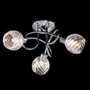 Picture of Modern Chrome Swirl Glass Lampshades - 3-Way Ceiling Spotlight Fixture for Stylish Home Lighting