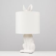 Picture of 47.5CM Tall Ceramic Rabbit Table Lamp with Fabric Drum Shade LED Bulb