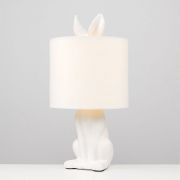 Picture of 47.5CM Tall Ceramic Rabbit Table Lamp with Fabric Drum Shade LED Bulb