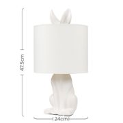 Picture of 47.5CM Tall Ceramic Rabbit Table Lamp with Fabric Drum Shade LED Bulb