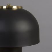 Picture of Retro Dome Bedside Lounge Light: Large Matt Black & Gold Table Lamp with LED Bulb