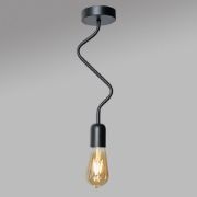 Picture of Vintage LED Pendant Ceiling Light Fixture in Industrial Matte Black for Living Room 