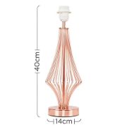 Picture of Modern Copper Table Lamp Base with Wire Diamond Design for Bedroom or Living Room 