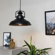 Picture of Modern Industrial Black Ceiling Light Shade for Stylish Living Room LED Lighting