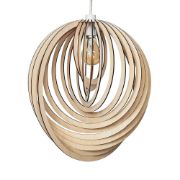 Picture of Wooden Spiral Pendant Lampshade Natural Ceiling Light Shade for Stylish Living Room 