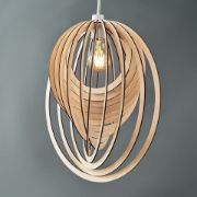 Picture of Wooden Spiral Pendant Lampshade Natural Ceiling Light Shade for Stylish Living Room 