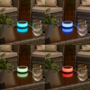 Picture of Set of 2 Decking Table Top Solar Lights with RGB Color Options for Garden Pathways