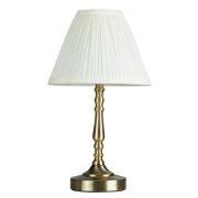 Picture of Traditional 36CM Tall Brass Touch Table Lamp with LED Dimmer Bulb and Pleated Shade