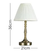 Picture of Traditional 36CM Tall Brass Touch Table Lamp with LED Dimmer Bulb and Pleated Shade