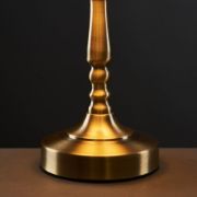 Picture of Traditional 36CM Tall Brass Touch Table Lamp with LED Dimmer Bulb and Pleated Shade