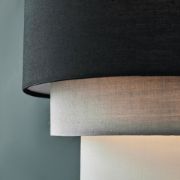 Picture of Fabric Ceiling Pendant Lampshade with LED Light - Black, Perfect for Bedroom or Living Room