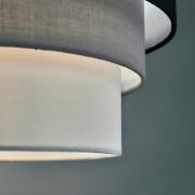 Picture of Fabric Ceiling Pendant Lampshade with LED Light - Black, Perfect for Bedroom or Living Room