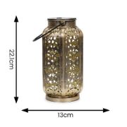 Picture of Outdoor Antique Brass Moroccan Lantern - Solar-Powered Garden 