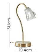 Picture of Antique Brass Dimmable Touch Table Lamp with LED Bulb - Perfect for Bedside, Lounge, and More