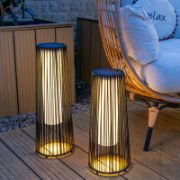 Picture of Rattan Solar-Powered Outdoor Floor Lamp Lantern Light Garden Patio Path