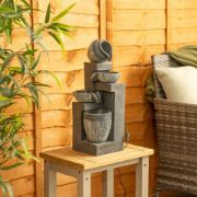 Picture of Solar-Powered Water Fountain with LED Statue Lights for Garden Decor