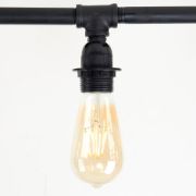 Picture of 5-Light LED Filament Bulb Black Industrial Bar Ceiling Pipe Lamp Fixture