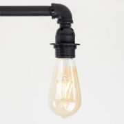 Picture of 5-Light LED Filament Bulb Black Industrial Bar Ceiling Pipe Lamp Fixture