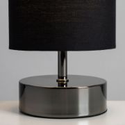 Picture of Bedside Dimmable Touch Table Lamp with Black Lampshade Shade