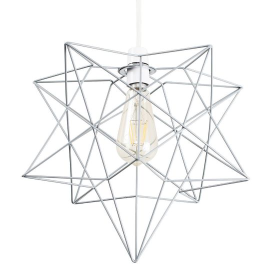 Picture of Modern Geometric Star Design Pendant Light Shade in Matte Grey