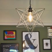 Picture of Modern Geometric Star Design Pendant Light Shade in Matte Grey