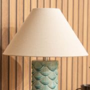 Picture of Shell Table Lamp with Scallop Base, Cream Shade - Perfect for Bedroom Lighting