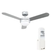 Picture of 42 Inch Silver Modern Ceiling Fan with Remote Control, 3-Speed Settings, and Warm LED Light