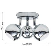 Picture of Adjustable LED Spotlight Kitchen Fixture: Retro Eyeball 3-Way Ceiling Light