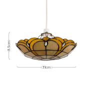 Picture of Stained Glass Pendant Ceiling Light with Tiffany-Style Lampshade: Elegant Home Lighting Fixture