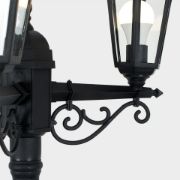 Picture of Victorian Style 220cm Black 3-Way Lantern Outdoor Garden Lamp Post with LED Lighting and IP44 Rating