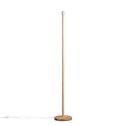 Picture of Modern Light Wood Base Tall Floor Lamp with Wooden Stem 