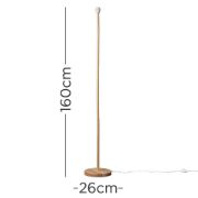 Picture of Modern Light Wood Base Tall Floor Lamp with Wooden Stem 