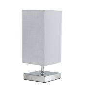 Picture of 30CM Dimmable Chrome Square Touch Bedside Table Lamp with LED Bulb for Lounge Lighting