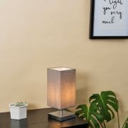 Picture of 30CM Dimmable Chrome Square Touch Bedside Table Lamp with LED Bulb for Lounge Lighting