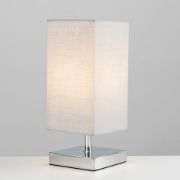 Picture of 30CM Dimmable Chrome Square Touch Bedside Table Lamp with LED Bulb for Lounge Lighting