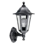 Picture of Modern Brushed Silver LED Outdoor Wall Lantern with PIR Sensor and Garden-Friendly GLS Bulb