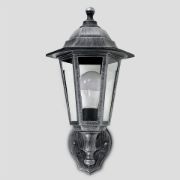 Picture of Modern Brushed Silver LED Outdoor Wall Lantern with PIR Sensor and Garden-Friendly GLS Bulb