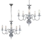 Picture of Vintage LED Ceiling Chandelier: Traditional 5-Way Light Fixture with Retro Charm