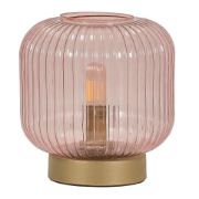 Picture of Ribbed Glass Battery-Operated Table Lamp Base: Perfect for Living Rooms, Bedrooms