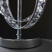 Picture of Chrome Hoop Base Table Lamp with Large Shade and LED Bulb for Living Room or Bedroom