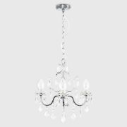 Picture of Traditional Chrome IP44 Chandelier Ceiling Light Fitting with 3-Way Glass Droplet Design