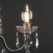 Picture of Traditional Chrome IP44 Chandelier Ceiling Light Fitting with 3-Way Glass Droplet Design